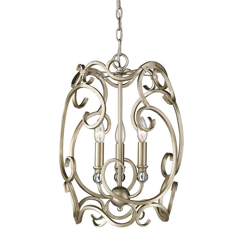 Colette 3-Light Pendant In White Gold, Yellow