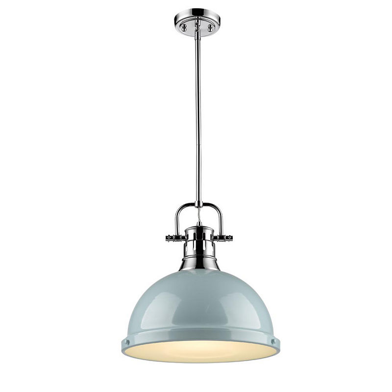 Duncan 1-Light Pendant With Rod In Chrome, Silver