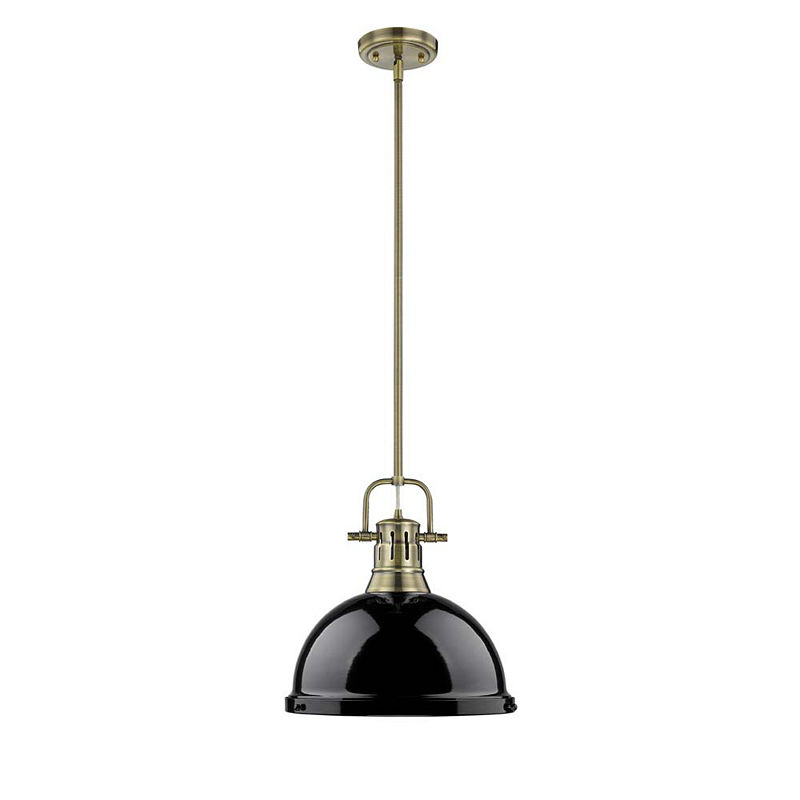 Duncan 1-Light Pendant With Rod Inaged Brass, Yellow