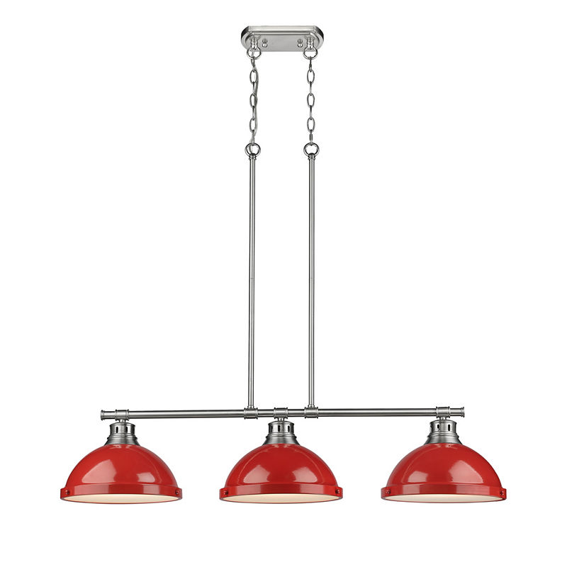 Duncan 3-Light Linear Pendant In Pewter, Silver