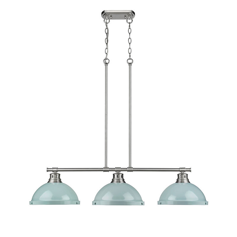 Duncan 3-Light Linear Pendant In Pewter, Silver