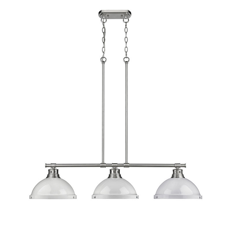 Duncan 3-Light Linear Pendant In Pewter, Silver