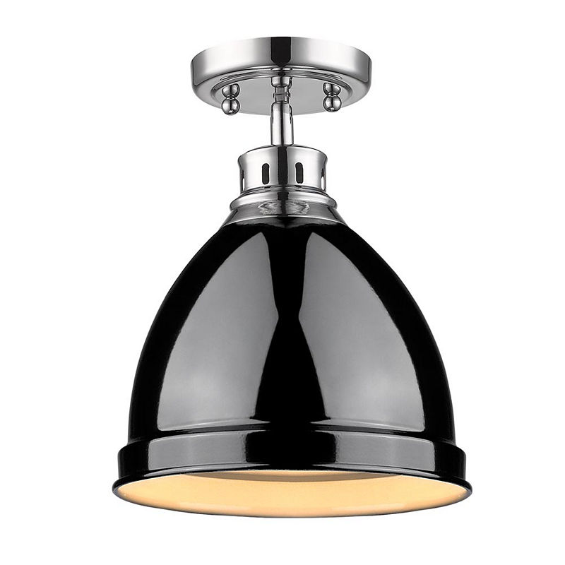 Duncan Flush Mount In Chrome, Silver