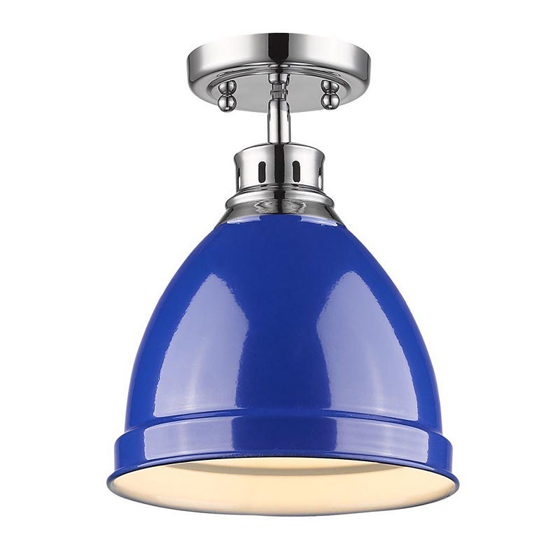 Duncan Flush Mount In Chrome, Silver