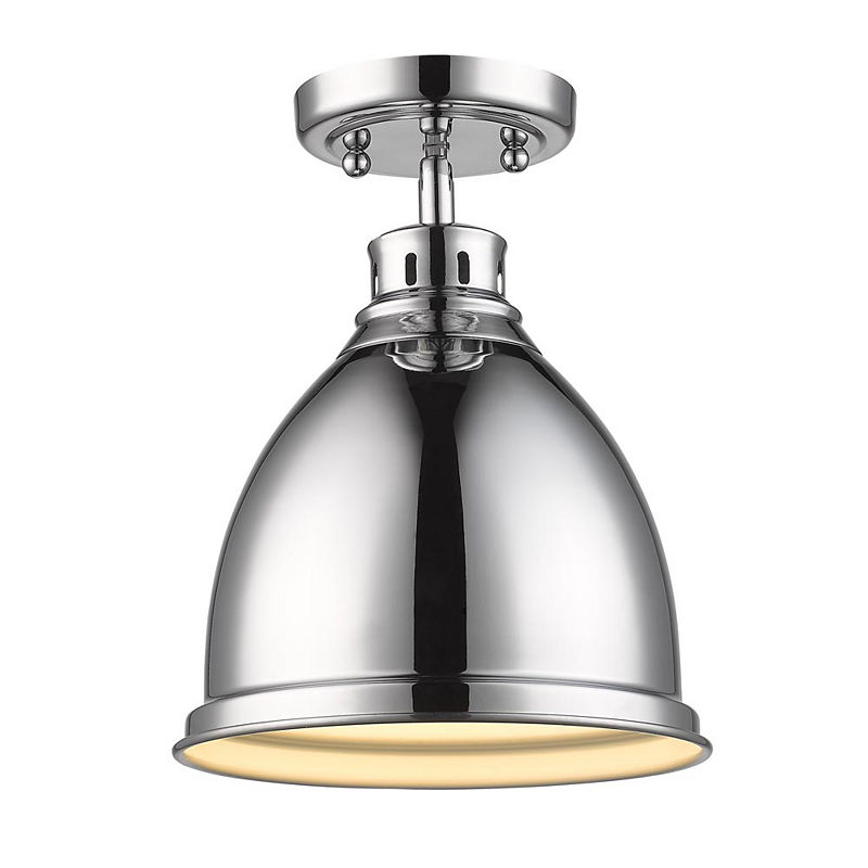 Duncan Flush Mount In Chrome, Silver