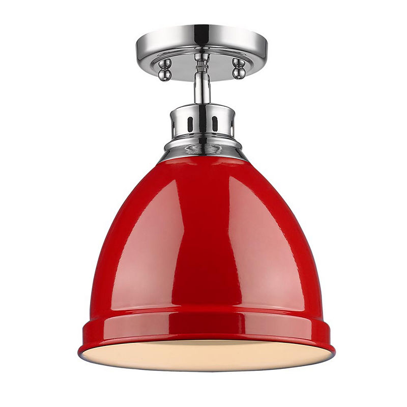 Duncan Flush Mount In Chrome, Silver