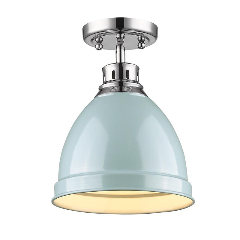 Duncan Flush Mount In Chrome, Silver