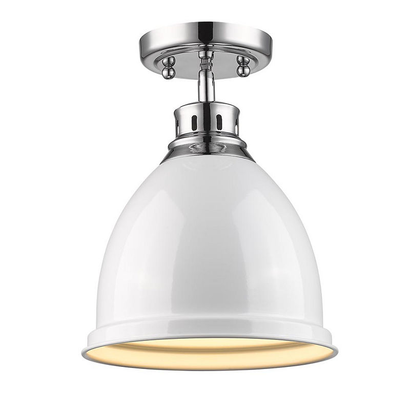 Duncan Flush Mount In Chrome, Silver