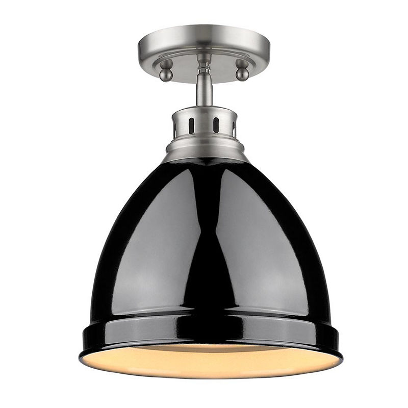 Duncan Flush Mount In Pewter, Silver