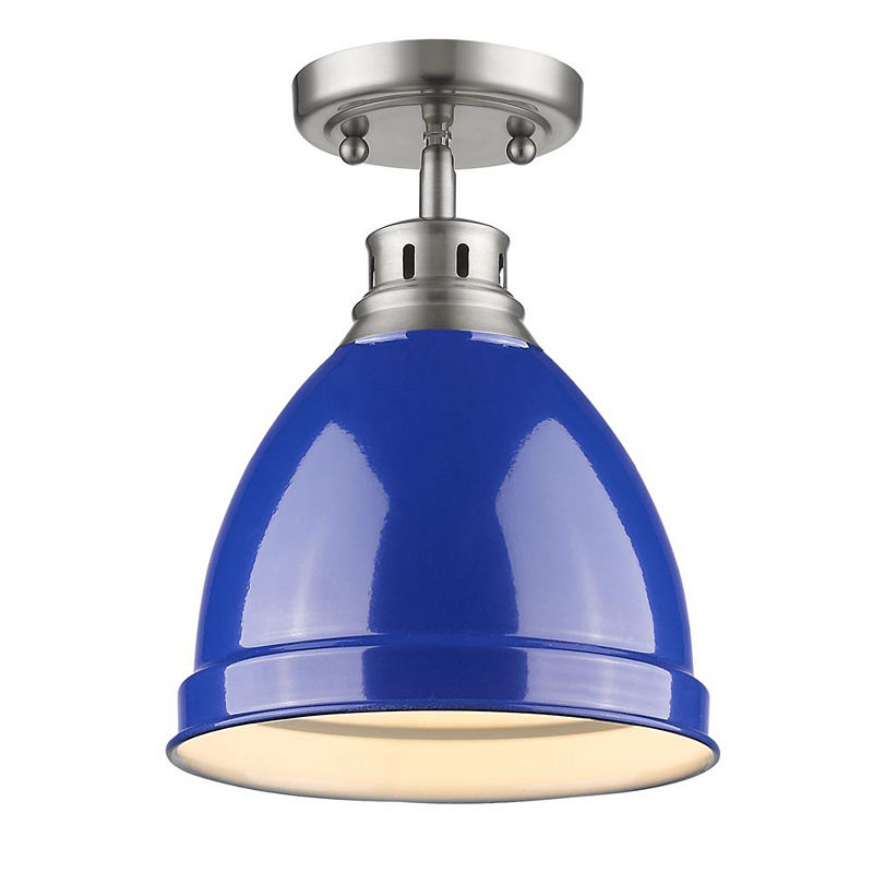Duncan Flush Mount In Pewter, Silver