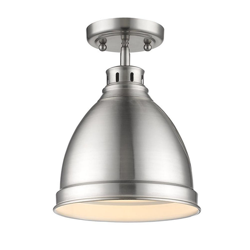 Duncan Flush Mount In Pewter, Silver