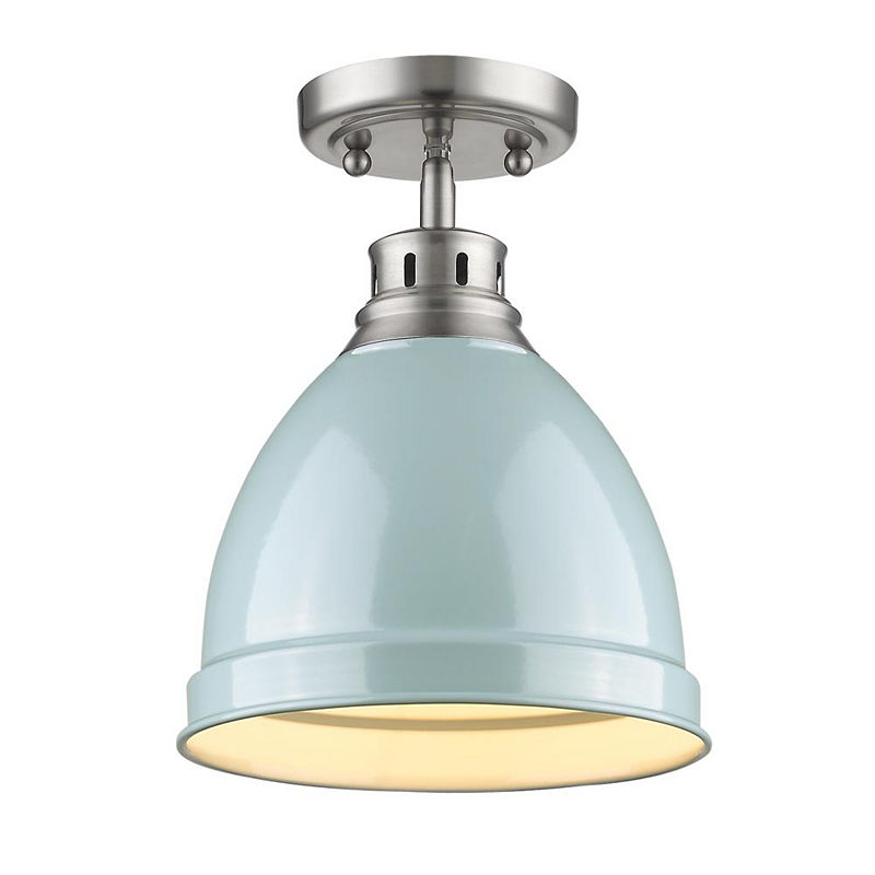 Duncan Flush Mount In Pewter, Silver