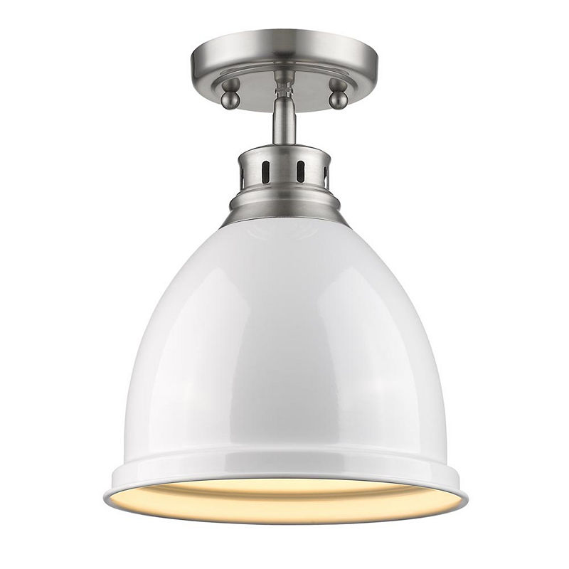 Duncan Flush Mount In Pewter, Silver