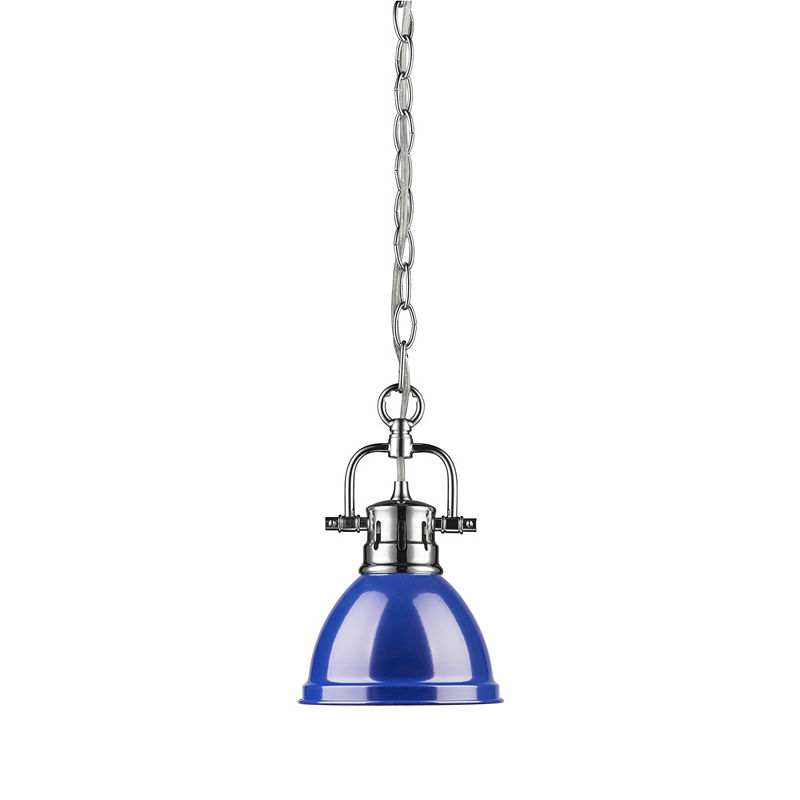 Duncan Mini Pendant With Chain In Chrome, Silver