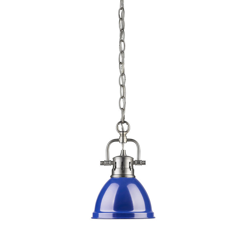Duncan Mini Pendant With Chain In Pewter, Silver