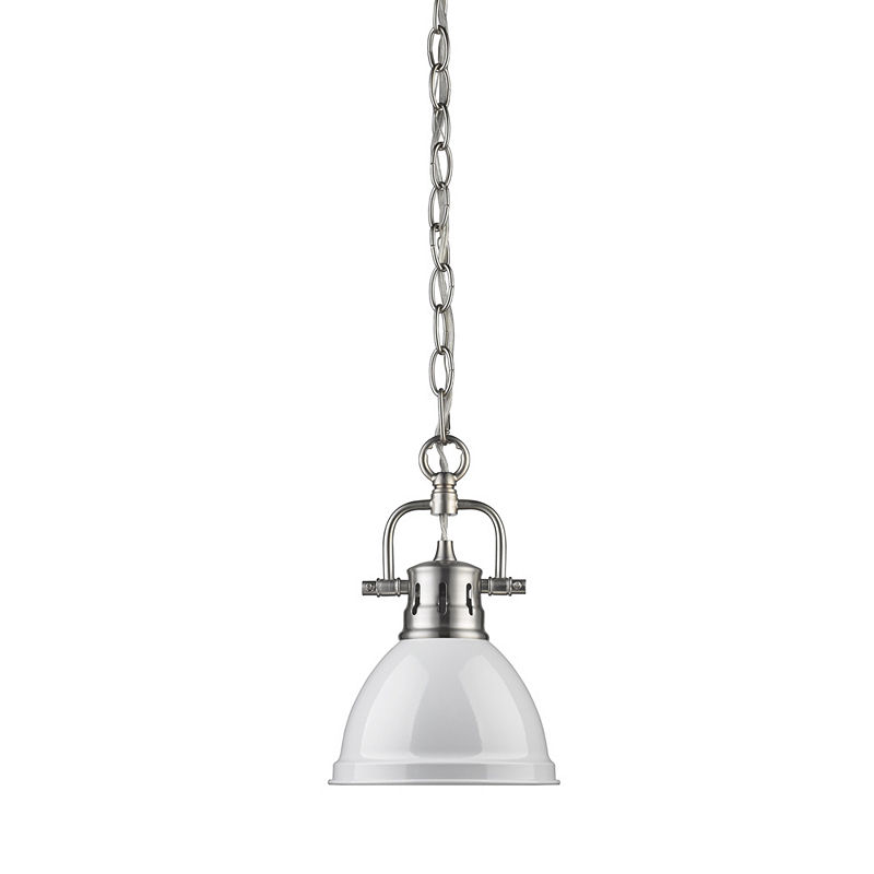 Duncan Mini Pendant With Chain In Pewter, Silver