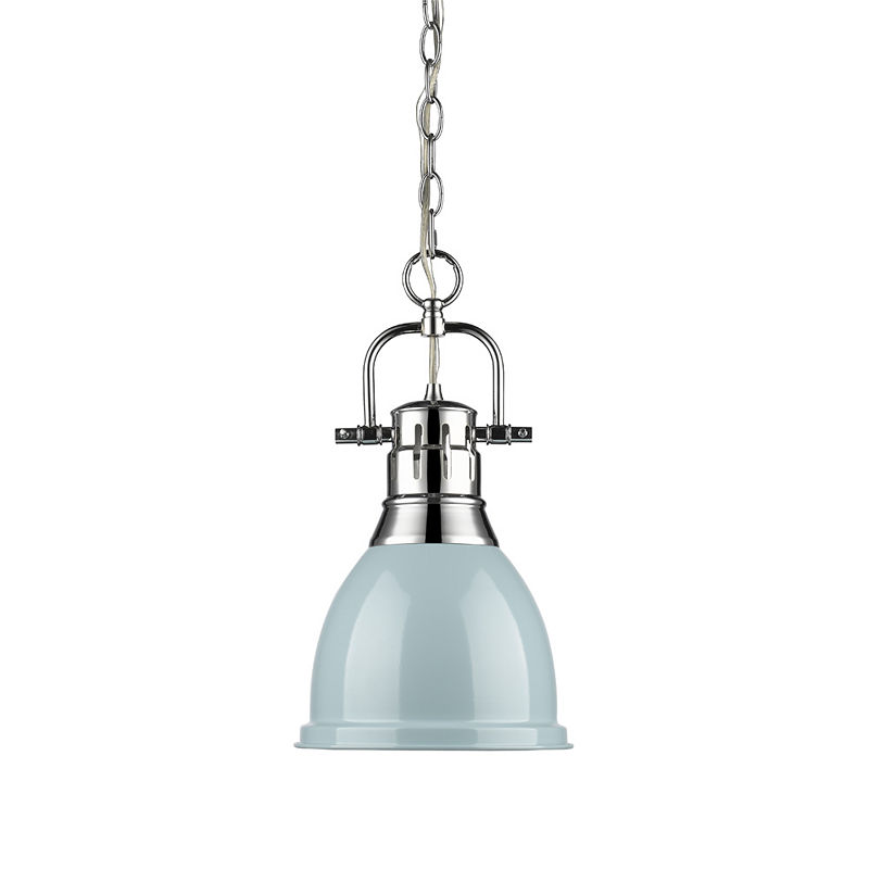 Duncan Small Pendant With Chain In Chrome, Silver