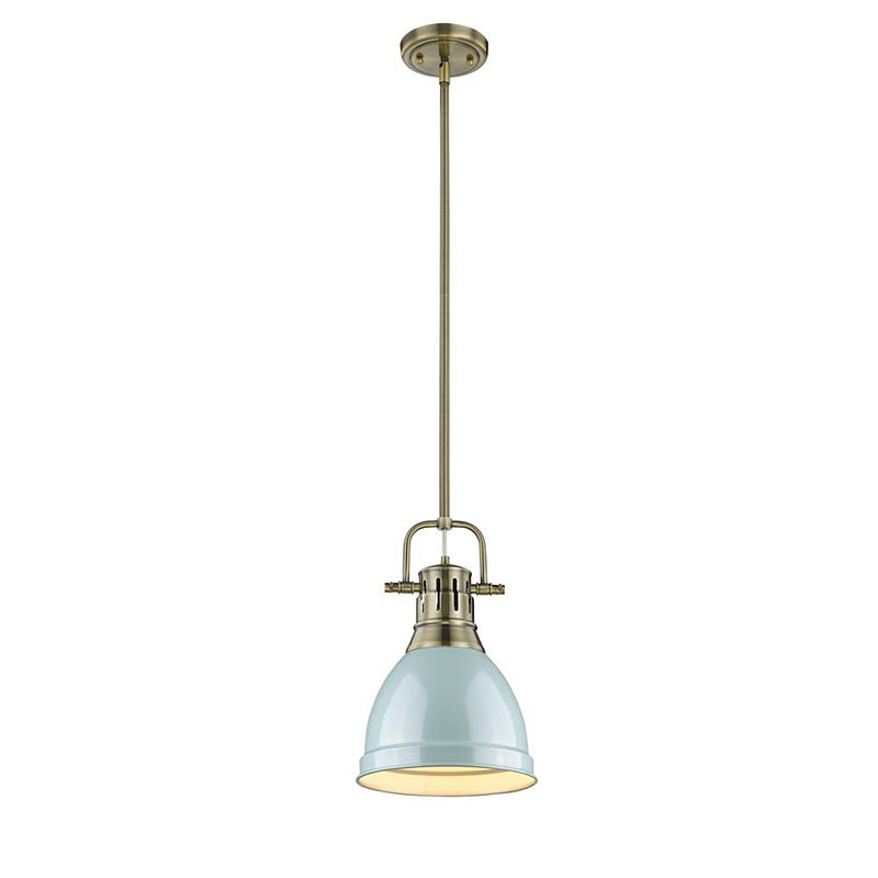 Duncan Small Pendant With Rod In Aged Brass, Yellow
