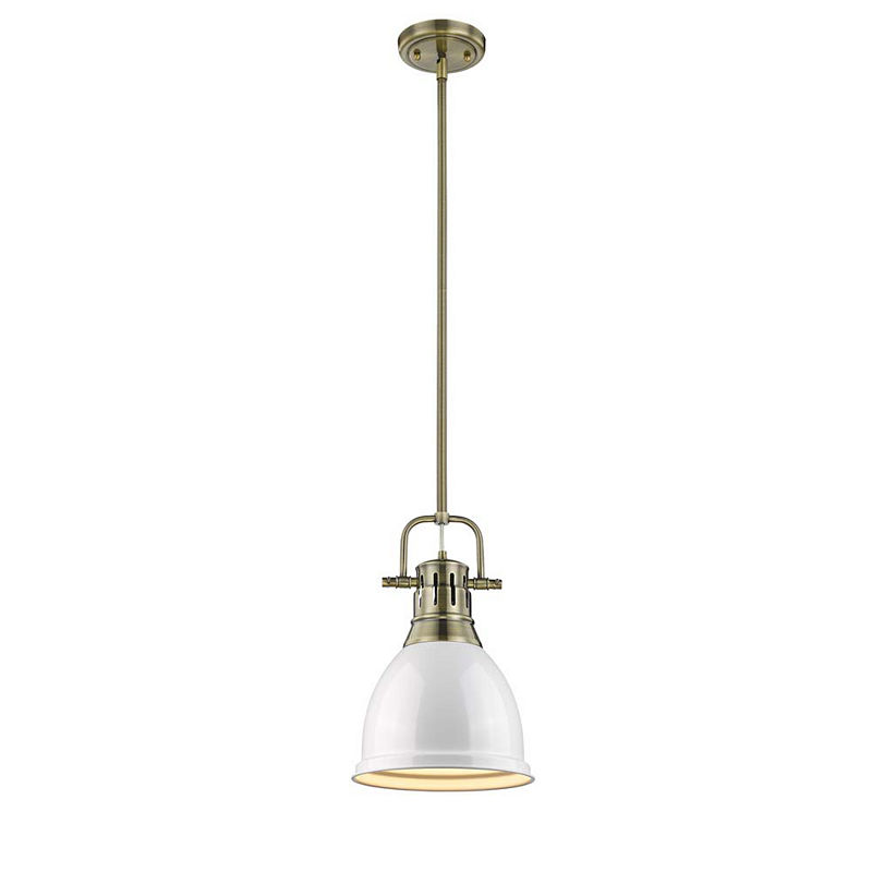 Duncan Small Pendant With Rod In Aged Brass, Yellow