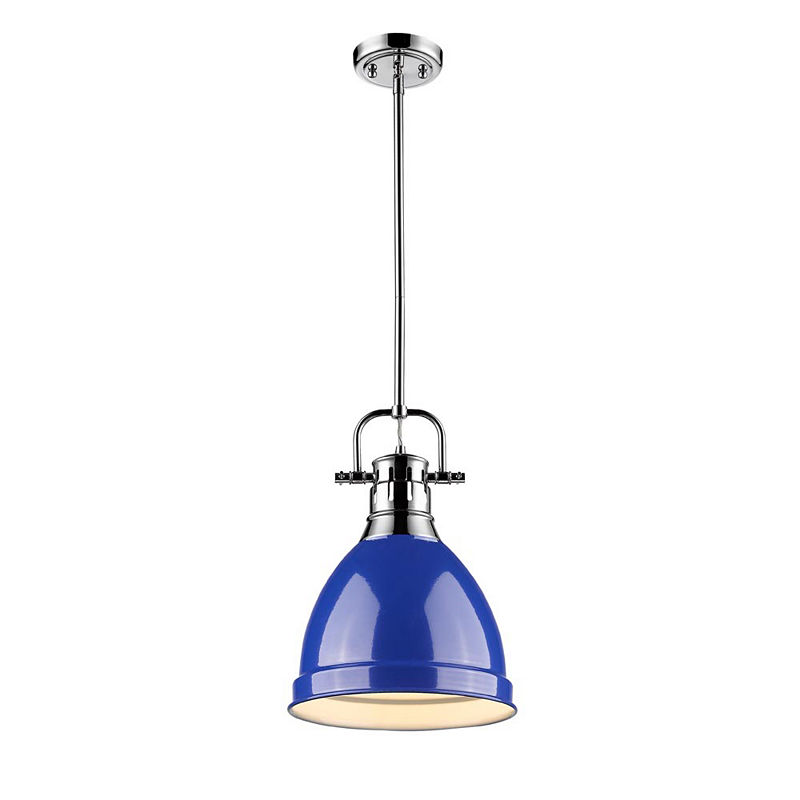 Duncan Small Pendant With Rod In Chrome, Silver