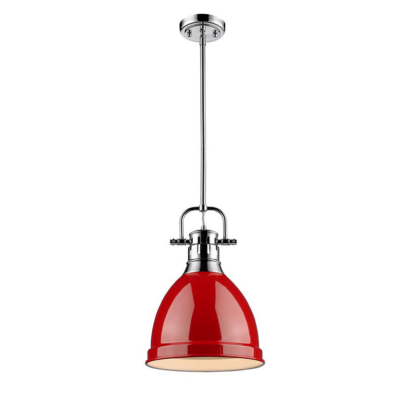 Duncan Small Pendant With Rod In Chrome, Silver