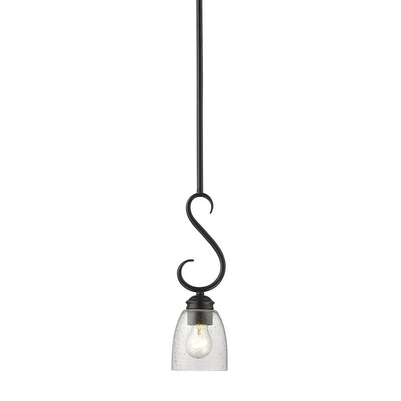 Parrish Mini Pendant In Black With Seeded Glass