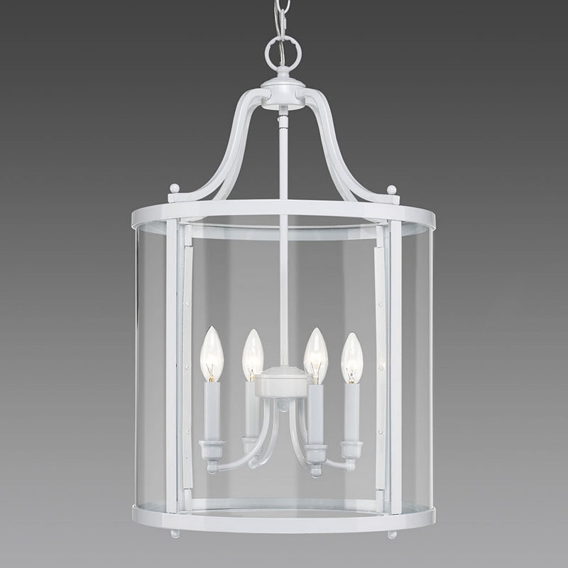 Payton 4-Light Pendant With Clear Glass, White