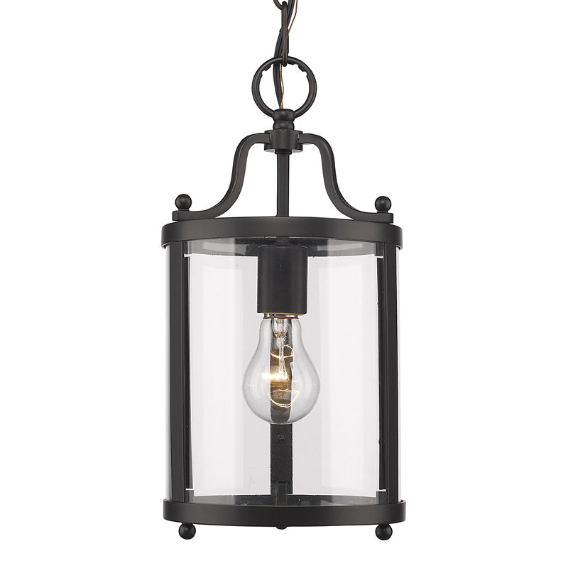 Payton Mini Pendant With Clear Glass, Black