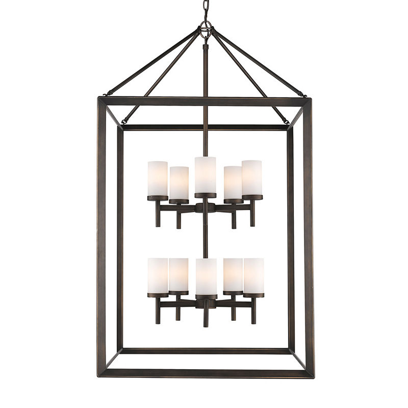 Smyth 10-Light Pendant In Gunmetal Bronze, Brown