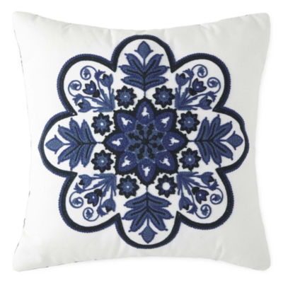 Jcpenney Home Crushed Velvet Square Throw Pillow Color Multi