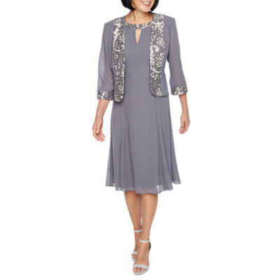 Maya Brooke 3/4 Sleeve Embellished Jacket Dress - JCPenney