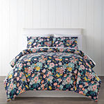Home Expressions Cotton 3-Pc Print Floral Duvet Cover Set