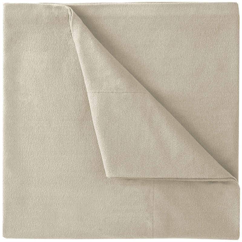 Micro Flannel Solid Sheet Set, Twin, Beige