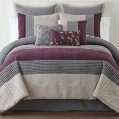 Home Expressions Zion 7 Pc Comforter Set Jcpenney Color Plum