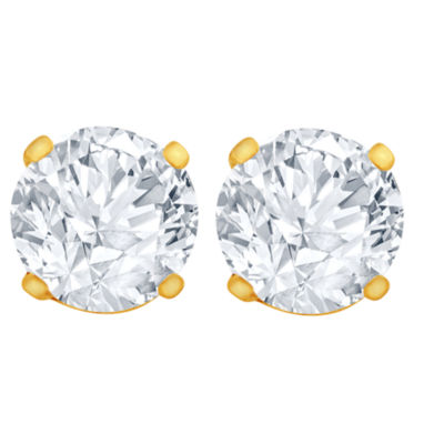 1 CT. T.W. Genuine White Diamond 14K Gold 6.5mm Stud Earrings