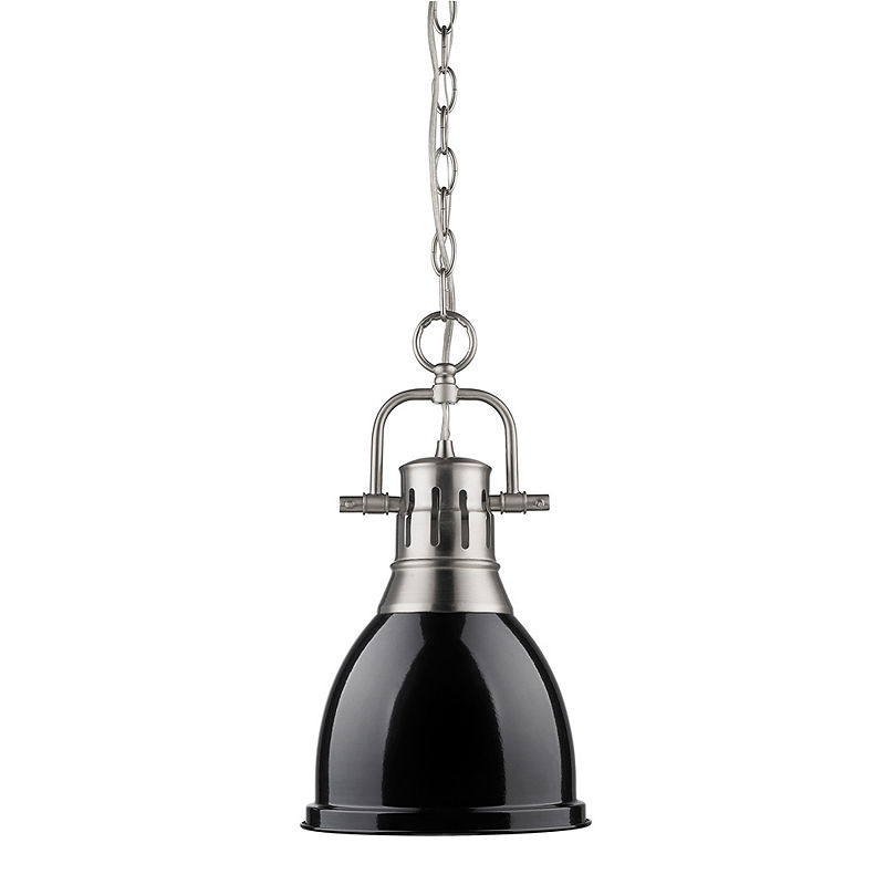 Duncan Small Pendant With Chain In Pewter, Silver