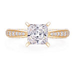 18K Gold Over Silver Cubic Zirconia Engagement Ring
