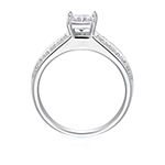 Womens 1 1/8 CT. T.W. Cubic Zirconia Sterling Silver Square Engagement Ring