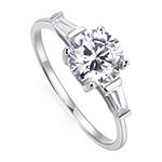 Womens 2 1/2 CT. T.W. Cubic Zirconia Sterling Silver Round 3-Stone Engagement Ring