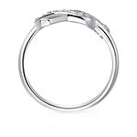 Womens 1/10 CT. T.W. Cubic Zirconia Sterling Silver Curved Bypass Hope Ring