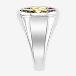 Effy  Mens Genuine Black Spinel 14K Gold Over Silver Sterling Silver Fashion Ring
