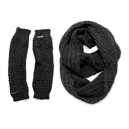Muk-luks Twisted Rib Eternity Scarf And Arm Warmers Set | Minoodle