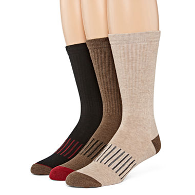 Stafford® Mens 3-pk. Casual Performance Crew Socks - JCPenney
