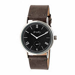 Simplify Mens Gray Leather Strap Watch Sim5104