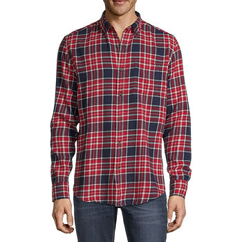 Whitive Mens Plus-Size Classic Plaid Relaxed Long Sleeve Flannel Shirts