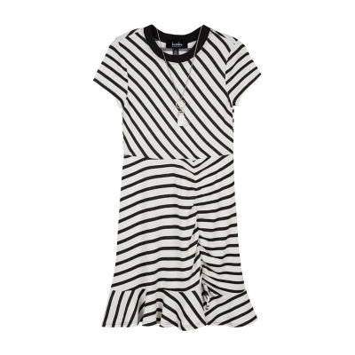 girls black and white striped t shirt