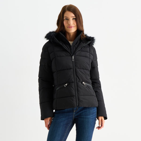 Maralyn And Me Womens Juniors Heavyweight Puffer Jacket