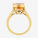 Effy Final Call Womens Genuine Yellow Citrine & 1/8 CT. T.W. Genuein Diamond 14K Gold Cocktail Ring