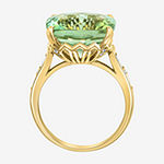 Effy Final Call Womens Genuine Green Amethyst & 1/4 CT. T.W. Genuine Diamond 14K Gold Cocktail Ring