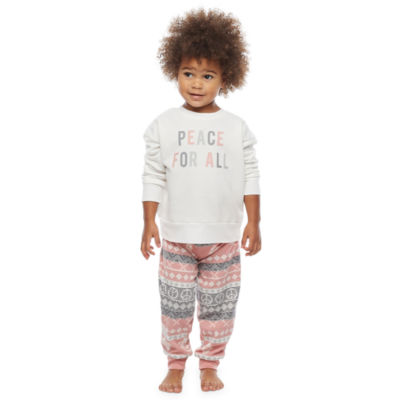 North Pole Trading Co. Nordic Fairisle Toddler Girls 2-pc. Christmas Pajama Set